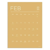 Mjesečni moderni dizajn boja mini umjetnička rešetka kalendar 9x12
