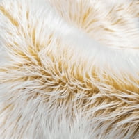 Deluxe ultra mekana FAU ovmica od krzna serija Fluffy Dekorativni prostirki za unutrašnje rublje, stopala, žuta i bijela, pakovanje