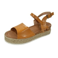 Sandale za žene Ljetni modni kopč za kaiš klinove Retro Peep Toe platforma