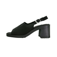 Darby ženske elegantne udobne sandale na petu široke širine crne 9.5
