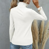 Whlbf džemperi Plus Size za žene, Ženski jednobojni džemper sa Dolčevicom dugih rukava gornji džemper