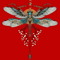 Dragonfly Mens Crveni Grafički Tank Top-Dizajn Humans S