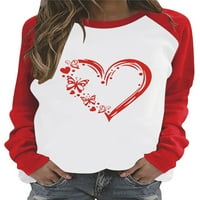 Ženska bluza za Dan zaljubljenih Love štampana Tee pulover Crvena-XL