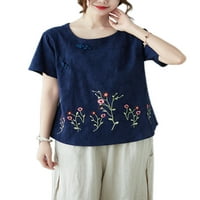 Avamo ženske kineske majice za vezenje dugmad Split majica nacionalni stil Holiday tunika bluza