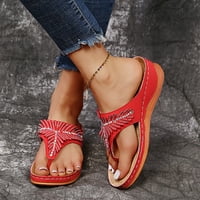 Ženske ljetne sandale Flip-Flops Wedge Heel papuče sandale Casual Flip Flops cipele Red 9