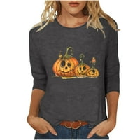 Ženski pad vrhova u klirens Halloween novost Print rukav jesen Tops Shirt jesen Casual ženska bluza Work