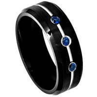 Volfram karbid Crni IP pozlaćeni brušeni finiš prsten za vjenčanje za muškarce i žene
