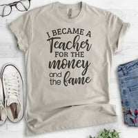 Postao učitelj za novac i košulju slave, Unise ženska muška košulja, majica učitelja, lagana svilena siva,