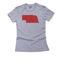Nebraska crvena republikanska - izborna silueta ženska pamučna siva majica
