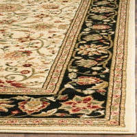 Lyndhurst Victoria Tradicionalni cvjetni ručni tepih, bjelokosti crna, 2'3 6 '
