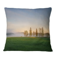 Designart Foggy Early Morning Panorama - pejzažni štampani jastuk za bacanje - 16x16