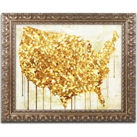 Zaštitni znak Likovna umjetnost American Dream IV Umjetnost platna u boji Pekara, Zlatni okićeni okvir