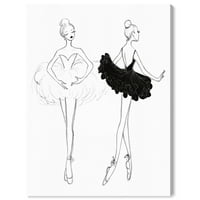 Wynwood Studio Sports and Teams Wall Art Canvas Prints 'Ballerina Sketch IV' Ballet-Crna, Bijela
