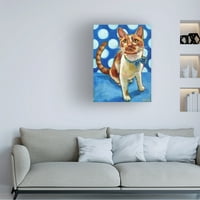 Robert Phelps Art 'Polka Dot Kitty with Bowtie' platno Art