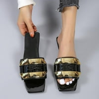 Zunfeo ženske sandale s ravnim klizačem-ženske sandale s jednom linijom ravne papuče boje sve odgovarajuće