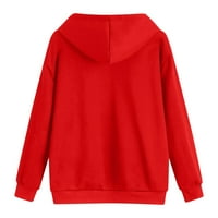 Duks za žene Žene dugih rukava s kapuljačom Love Ispiši dukseri, gornji duksevi Pulover TOP bluza crvena