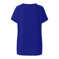Ljetne potrepštine OTEMRCLOC Ženska Moda Proljetna ljetna džepna majica s V-izrezom s valjanim rubovima