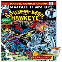 Marvel stripovi - zidni poster hawkeye i Spider-Man s pushpinsom, 22.375 34